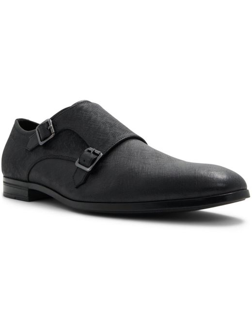 ALDO Black Benedetto Monk Strap Shoes- Wide Width for men
