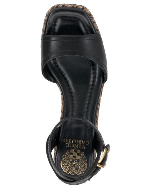 Vince Camuto Black Lilla Two-piece Platform Wedge Sandals