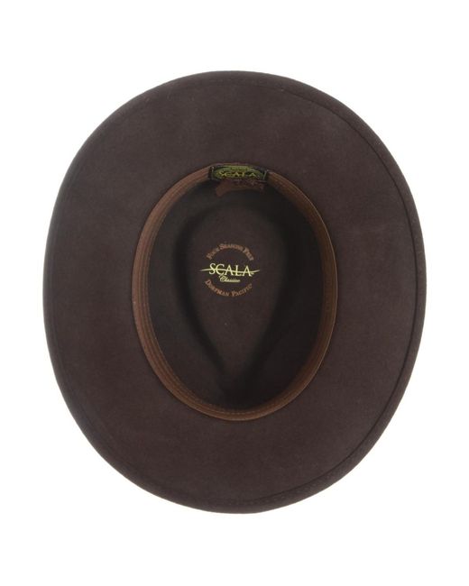 Scala Brown Crush Felt Tracker Hat for men