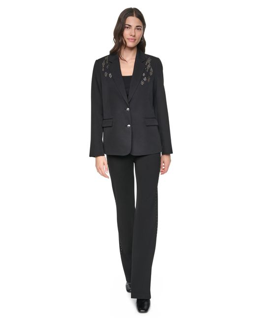 DKNY Black Collared & Two-button Jacket