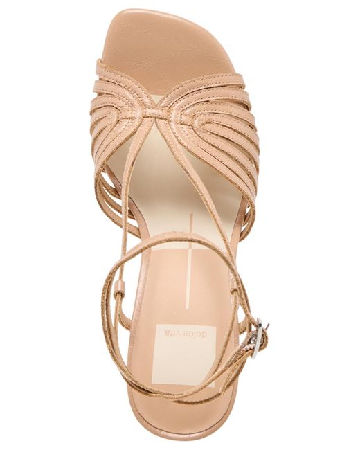 Dolce Vita Metallic Nivana Strappy Two-piece Ankle-wrap Dress Sandals