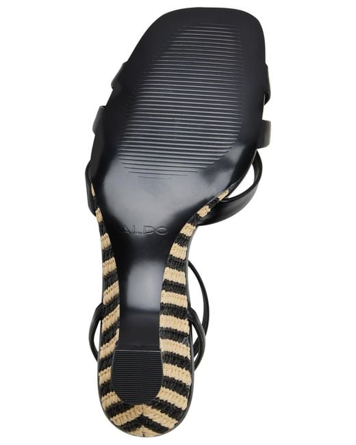 ALDO Black Ermanna Square Toe Wedge Sandals