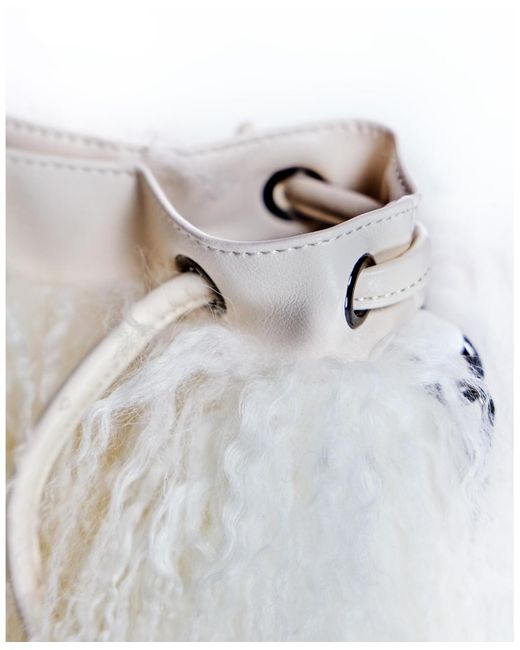 Julia & Stella By Maximilian White Shearling Bag