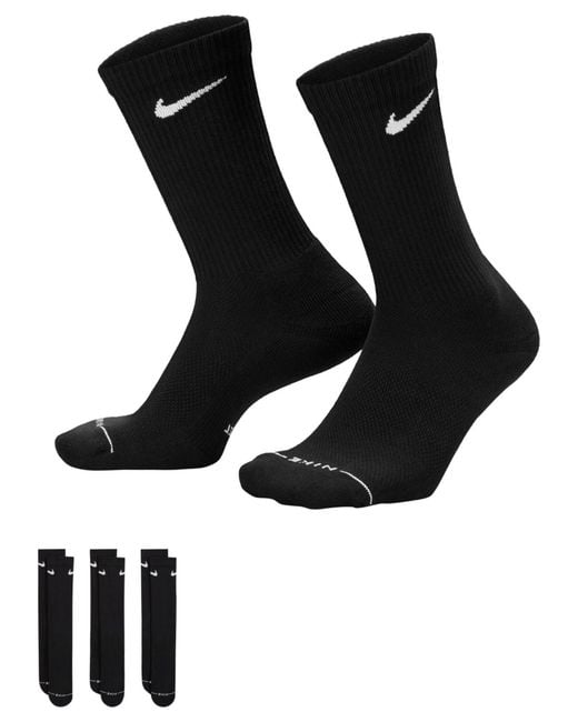 Nike Black Everyday Elevated Crew Socks for men