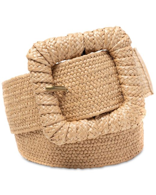 Style & Co. Natural Stretch Straw Wrapped-buckle Belt