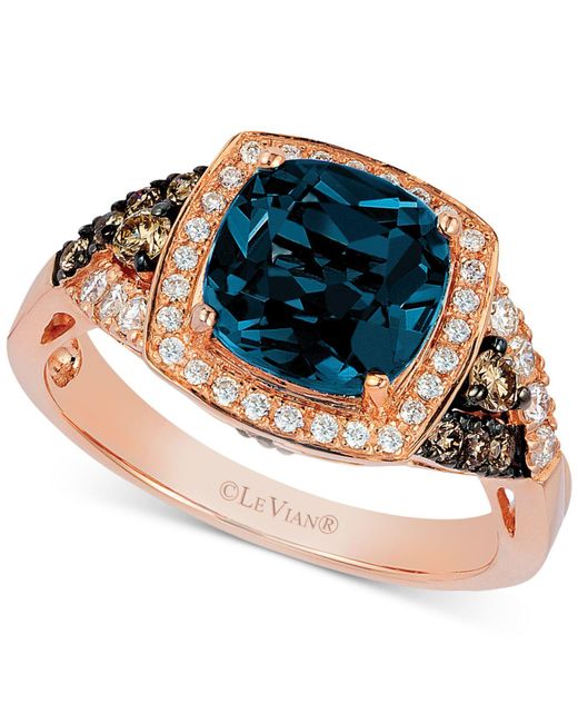 Le Vian Deep Sea Blue Topaz 2 3 8 Ct. T.w Vanilla Diamond 1