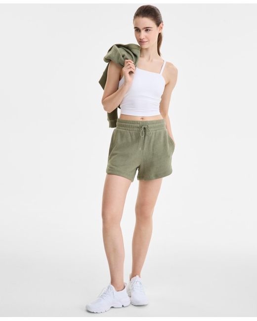 ID Ideology Green Drawstring-waist Dolphin-hem Shorts