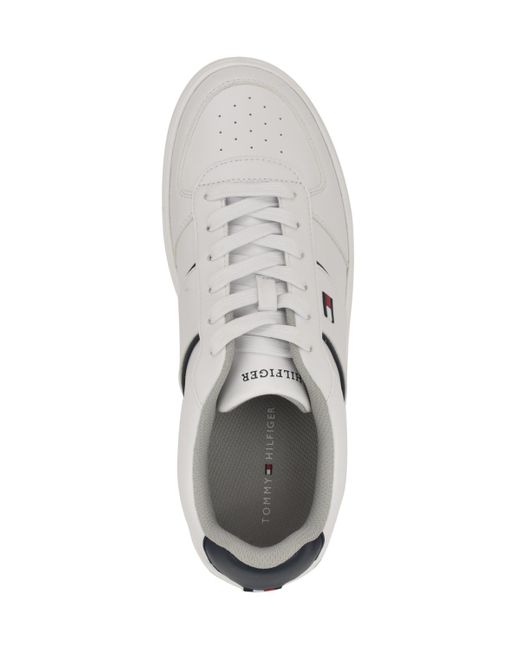 Tommy Hilfiger White Baffie Low Top Fashion Court Sneakers for men