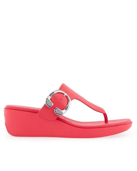 Aerosoles Pink Izola Round Toe Wedge Sandals