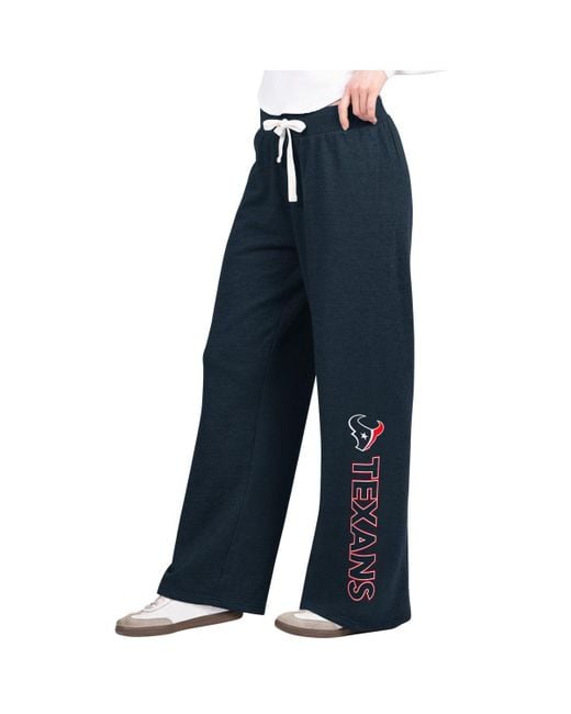 G-III 4Her by Carl Banks Blue Houston Texans Field Wide Leg Sweatpants