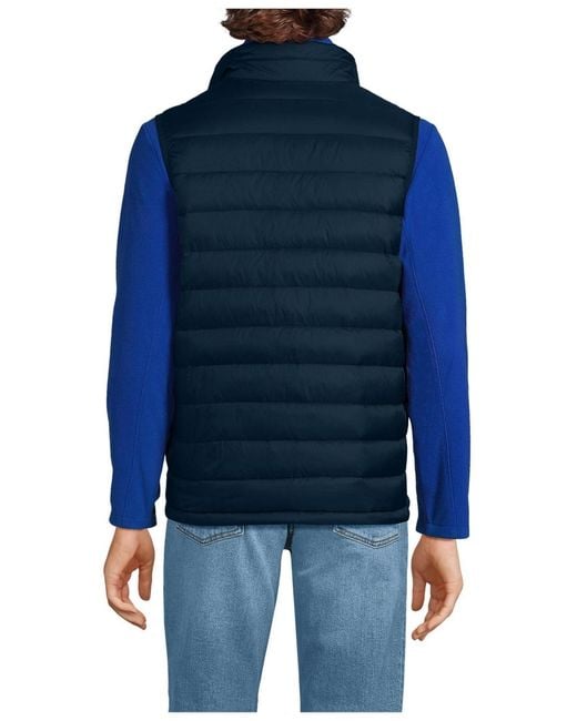 Lands' End Blue Wanderweight Packable Down Vest