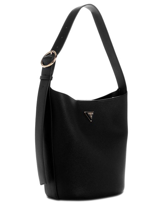 Guess Black Meridian Ii Medium Bucket Bag