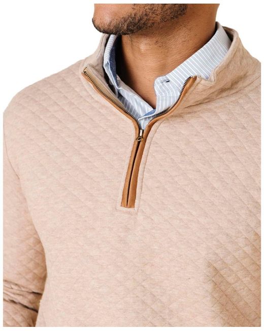 Hope & Henry Blue Quilted Half Zip Pullover for men