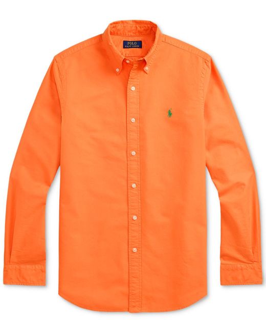 Polo Ralph Lauren Orange Garment-dyed Oxford Shirt for men