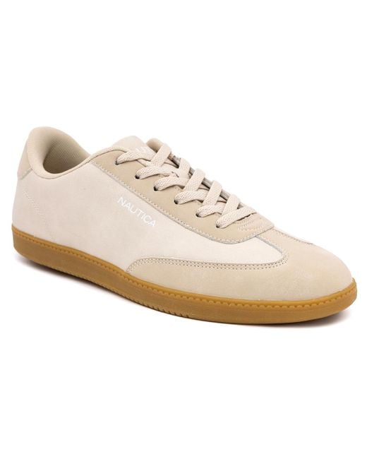 Nautica White Iod Lace Up Court Sneakers for men