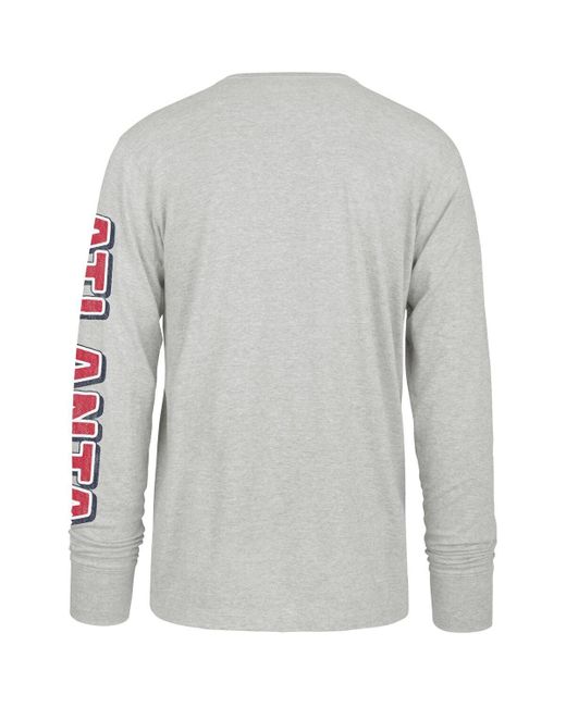'47 Gray Atlanta Braves Fair Ball Franklin Long Sleeve T-shirt for men