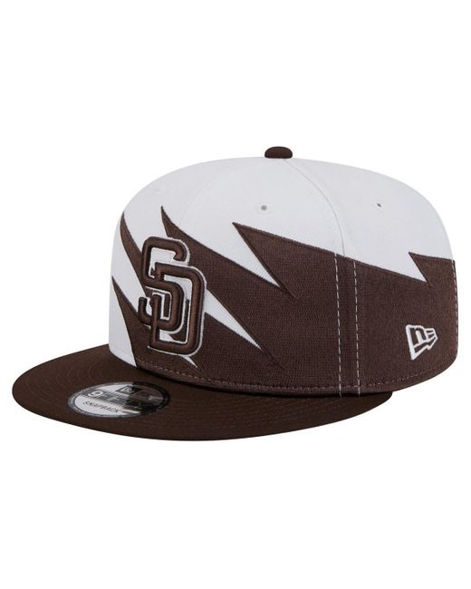 KTZ Brown/white San Diego Padres jagged 9fifty Snapback Hat for men