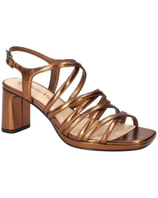 Bella Vita Women's Brown Damsel Square Toe Heeled Sandals