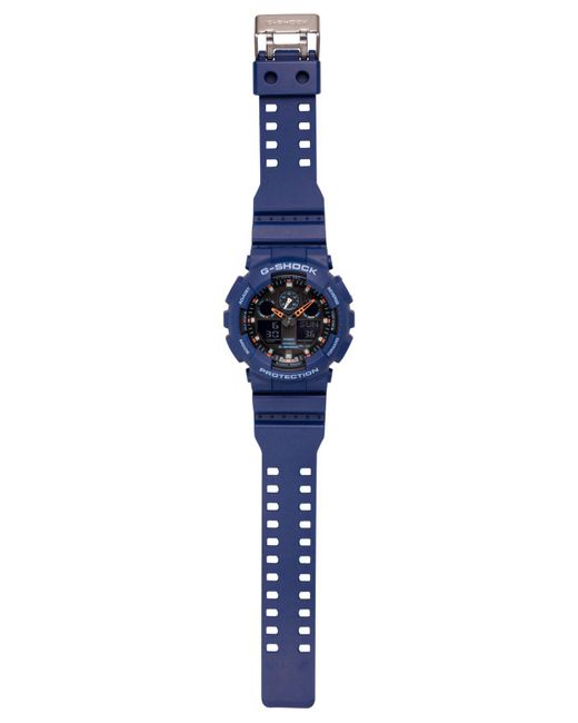 G-Shock Men's Analog-digital Blue & Orange Resin Strap Watch & Earbuds 55mm  Ga100l-2abud for Men | Lyst
