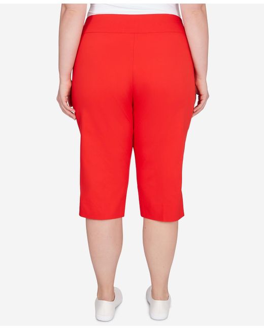 Ruby Rd Red Plus Size Americana clamdigger Capri Pants