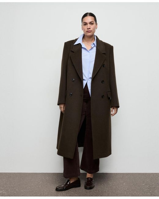 Mango Black Double-breasted Wool Coat