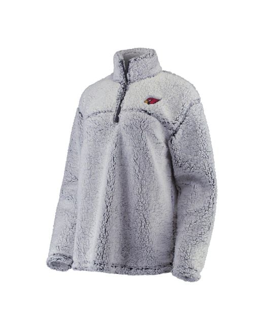 Women's Gray Buffalo Bills Sherpa Quarter-Zip Pullover Jacket