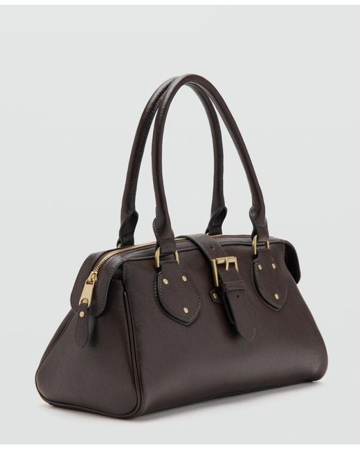 Mango Black Buckle Shoulder Bag