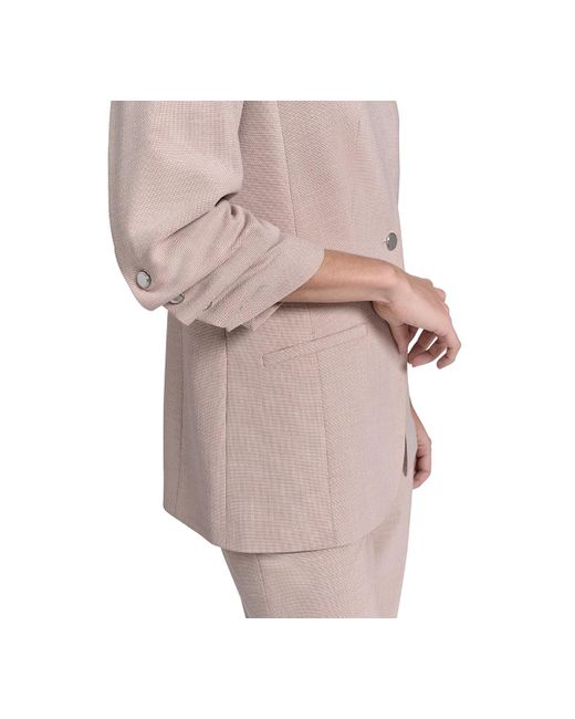 Calvin Klein Multicolor Petite 3/4-sleeve One-button Blazer