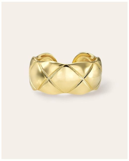 Zoe Lev Metallic Quilted Ring