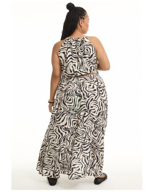 June + Vie White June + Vie Plus Size Pull-on Flowy Maxi Skirt