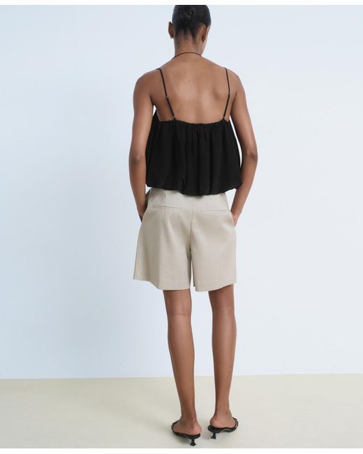 Mango Black Balloon Crop Top