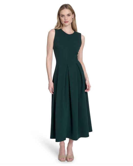 Calvin Klein Green Sleeveless Midi A-line Dress