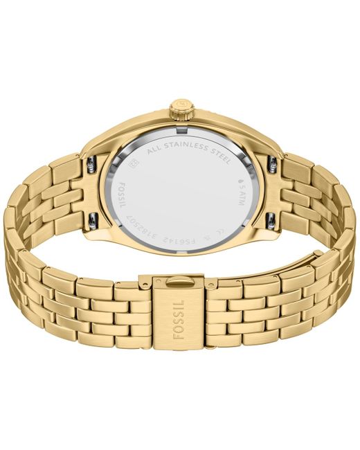 Fossil Metallic Campbell Three-hand Day-date Stainless Steel Watch for men