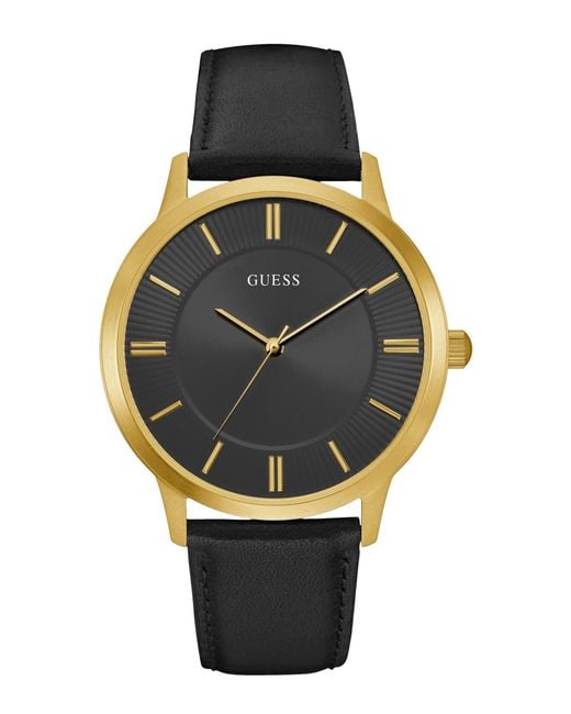 Guess Gray Analog Leather Watch for men