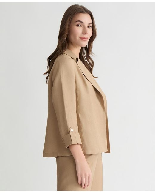 Kasper Natural Petite Notch Collar Jacket