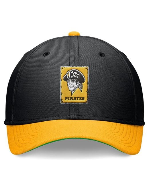 Nike Blue Black/gold Pittsburgh Pirates Cooperstown Collection Rewind Swooshflex Performance Hat for men