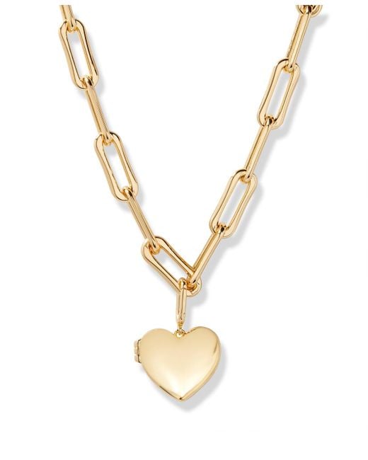 Brook and York Metallic Plated Cami Heart Short Pendant Locket Necklace