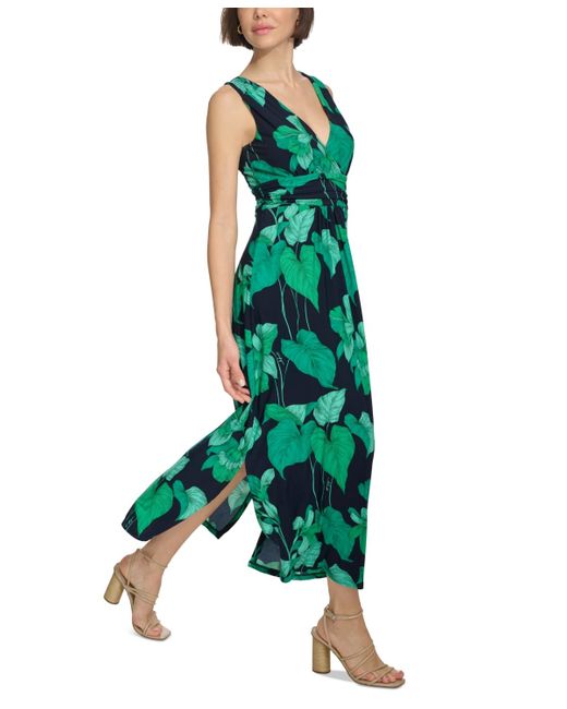 Tommy Hilfiger Green Floral Empire-waist Maxi Dress