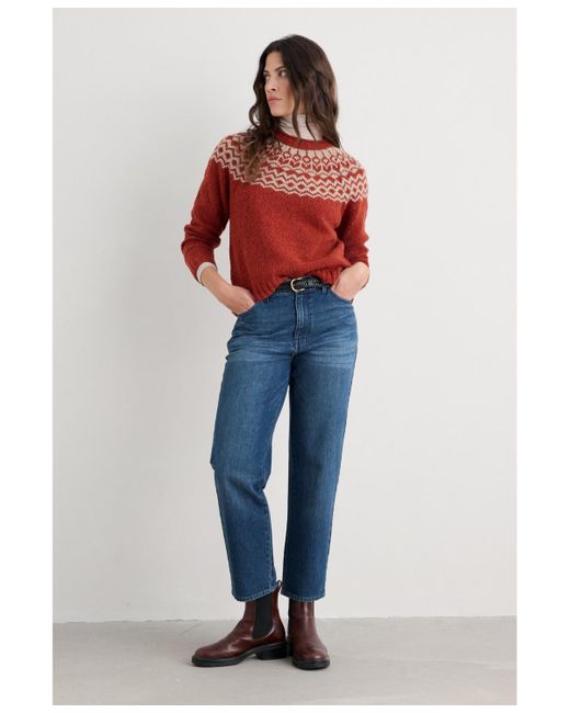 Seasalt Cornwall Red Port Kinnis Sweater Merino