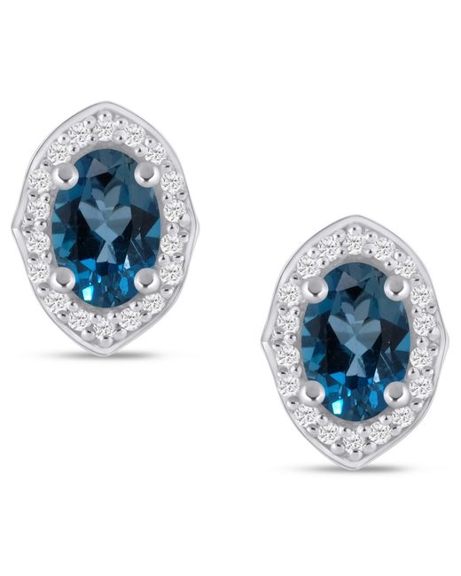 Macy's Blue Gemstone And Diamond ((1/5 Ct. T.w.