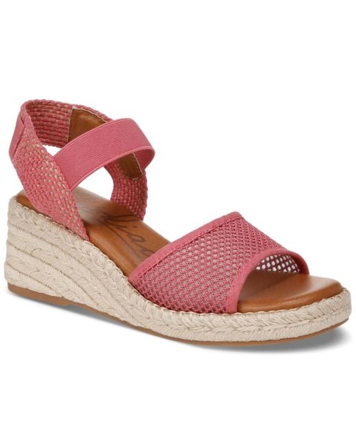 Zodiac Pink Noreen Ankle-strap Espadrille Wedge Sandals