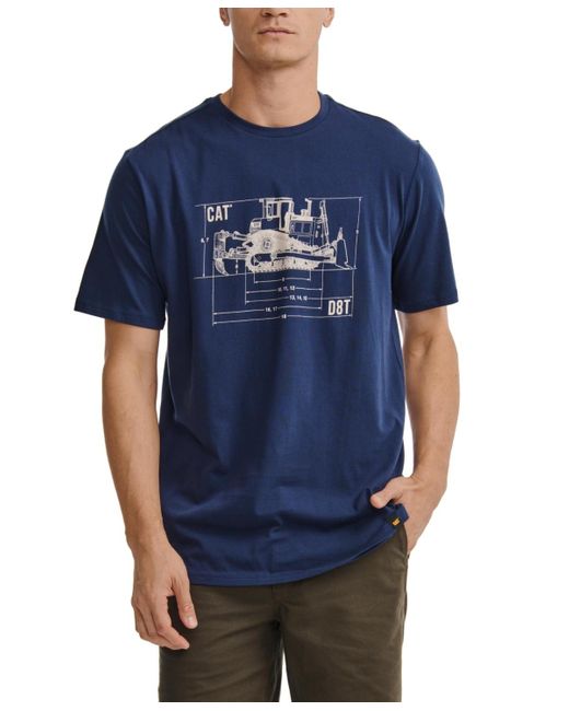 Caterpillar Blue Print Graphic T-shirt for men