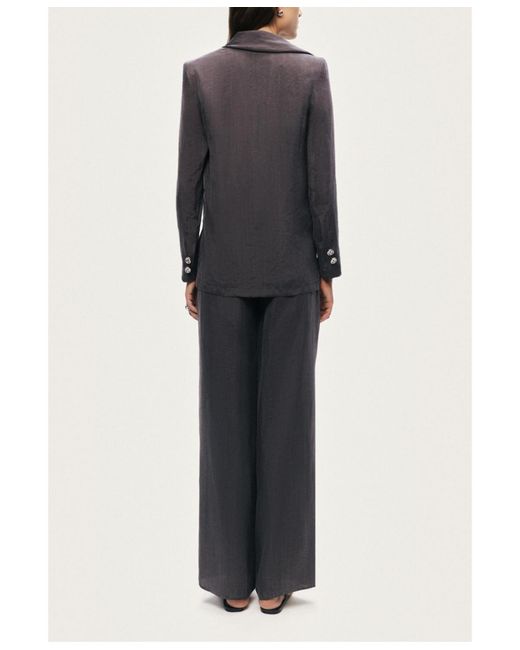 Nocturne Gray Asymmetrical Draped Tailored Jacket