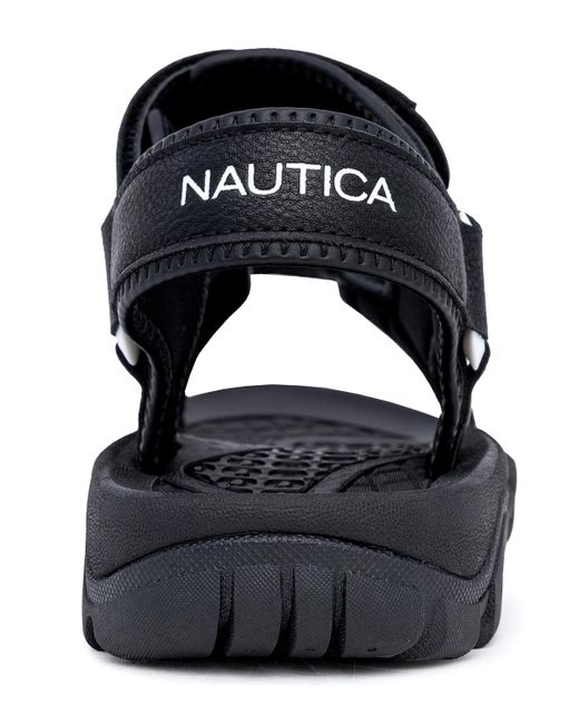Nautica Black Bulty Round Toe Strappy Sandals for men