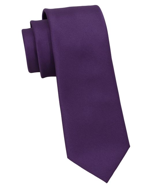 DKNY Purple Satin Solid Slim Tie for men