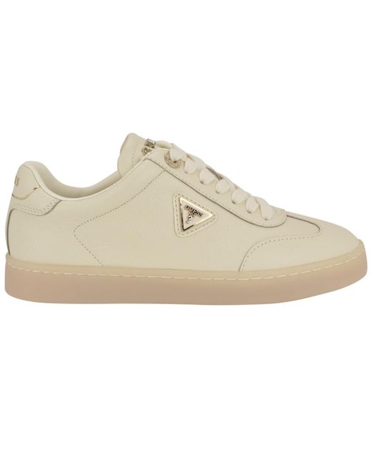 Guess White Jazlie T-toe Logo Court Sneakers
