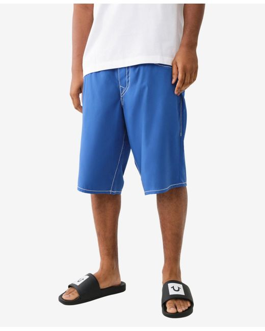 True Religion Blue Ricky Big T Board Shorts for men