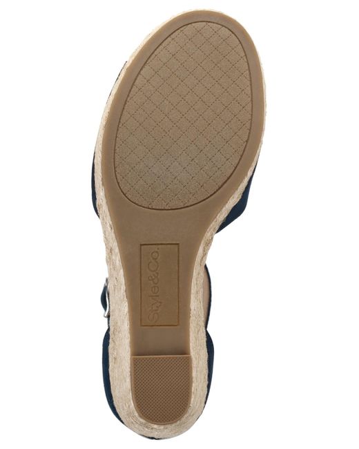 Style & Co. Blue Seleeney Wedge Sandals