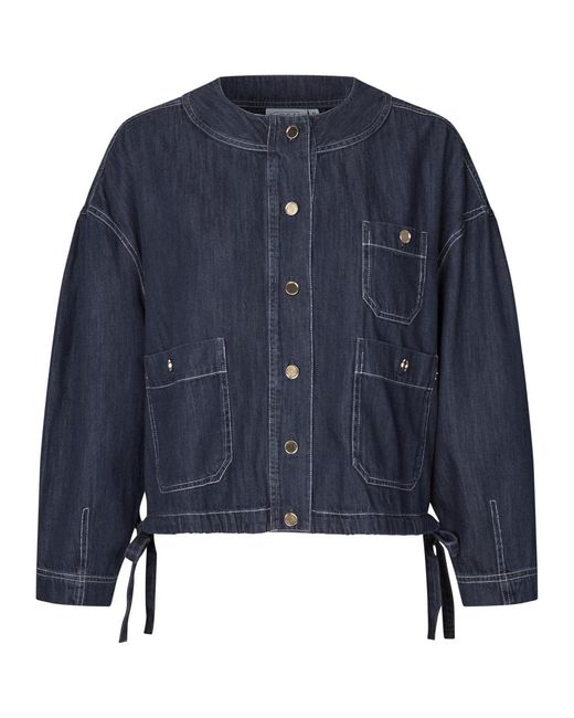 Masai Blue Cropped Button-front Jacket