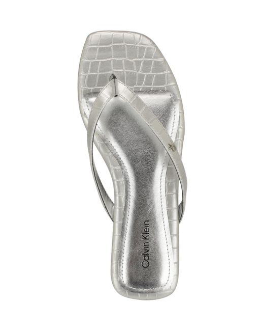 Calvin Klein White Stelea Flat Thong Sandals